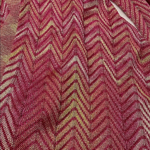 INC Open-Front Pink and Gold Chevron Cardigan Sz Small - Picture 10 of 11